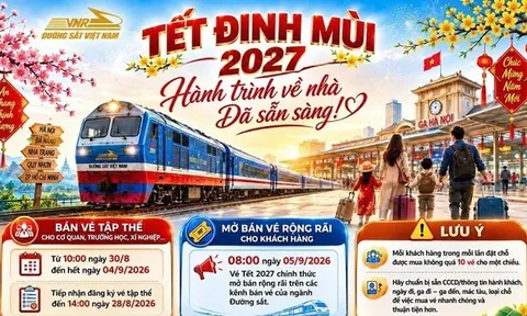 Ngành đường sắt chính thức mở bán vé tàu Tết 2027