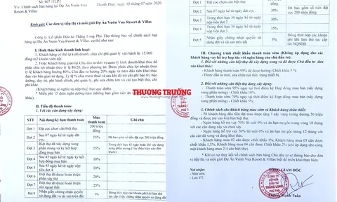Khách hàng cần xem xét và cân nhắc kỹ Chính sách bán hàng của dự án Vườn Vua – Phú Thọ