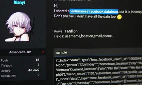 Một triệu tài khoản Facebook Việt bị tung lên diễn đàn hacker