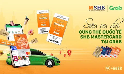 Giảm giá lên tới 600.000 đồng cho chủ thẻ quốc tế SHB MasterCard khi sử dụng Grab