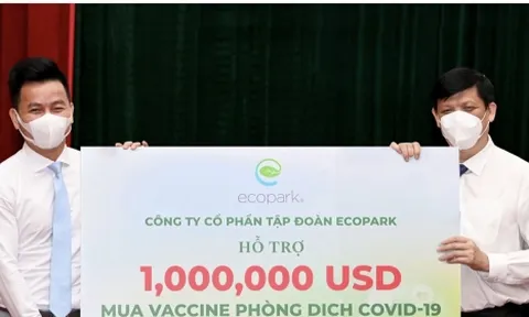 Ecopark trao 1 triệu USD ủng hộ quỹ Vaccine Covid-19 của Chính phủ
