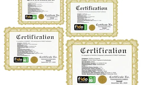 Khoá xác thực mạnh sinh trắc học của Vingroup được cấp chứng chỉ FIDO2