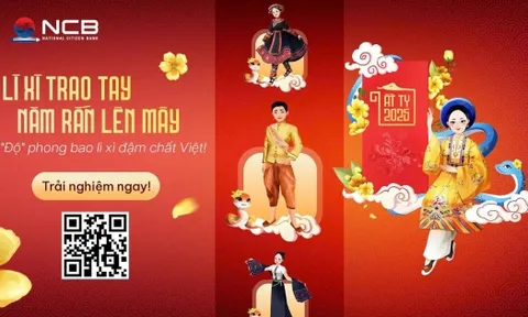 Chào Xuân 2025, cùng NCB iziMobile số hoá phong tục lì xì, nhận quà lấy hên ngày Tết
