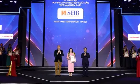 SHB 5 năm liên tiếp được vinh danh “Top 50 doanh nghiệp xuất sắc nhất Việt Nam”