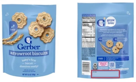 Nestlé thu hồi khẩn cấp bánh ăn dặm Gerber Arrowroot do nguy cơ lẫn dị vật