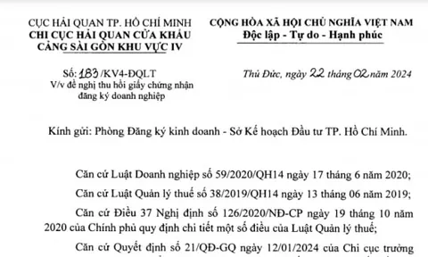 Nợ thuế, Công ty Long Sơn Nguyễn bị đề nghị thu hồi GCN đăng ký doanh nghiệp