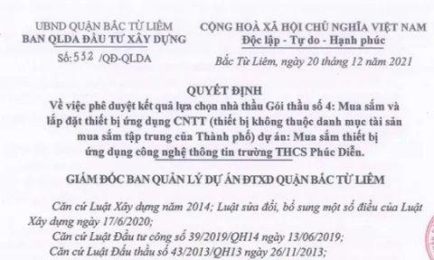 Công ty Tràng An liên tiếp trúng thầu mua sắm thiết bị tại quận Bắc Từ Liêm