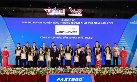 Văn Phú – Invest tiếp tục nằm trong Top 500 Doanh nghiệp tăng trưởng nhanh nhất Việt Nam