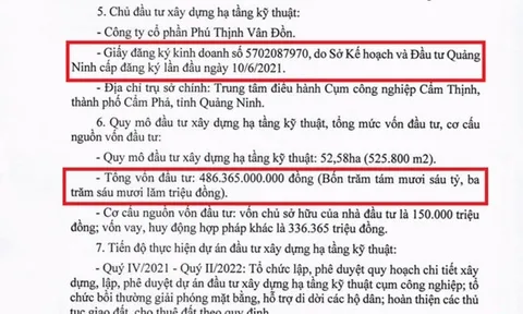 Công ty Phú Thịnh Vân Đồn 9 tháng tuổi được giao làm dự án gần 500 tỷ