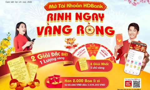 Hơn 100  khách hàng trúng vàng và hàng triệu đồng khi mở tài khoản HDBank