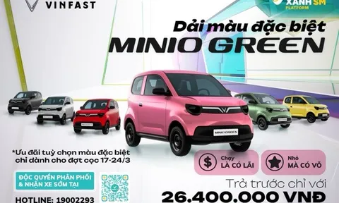 Bài toán siêu lời “không có lần 2” cho tài xế: Trả trước hơn 26 triệu có ngay Minio Green