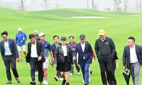 Huyền thoại “Cá mập trắng” Greg Norman khảo sát sân golf T&T Văn Lang Empire chuẩn bị cho trải nghiệm 18 hố