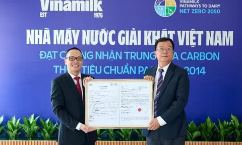 Vinamilk có thêm 1 nhà máy đạt chứng nhận trung hòa carbon, đẩy mạnh “xanh hóa” sản xuất