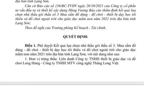 Sở GD&ĐT Lạng Sơn: Nghi vấn thiếu minh bạch trong một số gói thầu