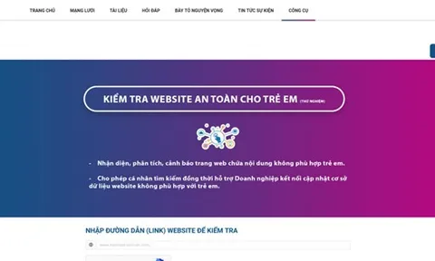 Địa chỉ giúp người dân có thể kiểm tra website an toàn với trẻ em