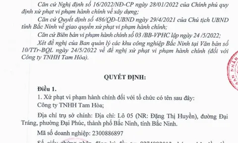 Bắc Ninh: Xử phạt 3 công ty xây dựng không phép hàng nghìn m2