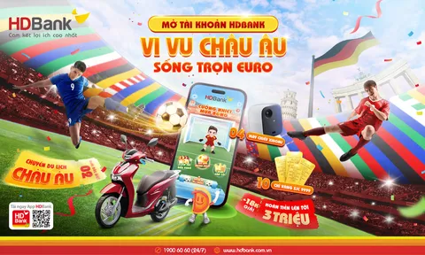 Ghi bàn trên ứng dụng HDBank, đến châu Âu xem chung kết Euro 2024