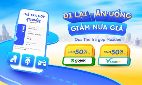 Giảm 50% trên Gojek và Xanh SM khi dùng Thẻ trả góp Muadee