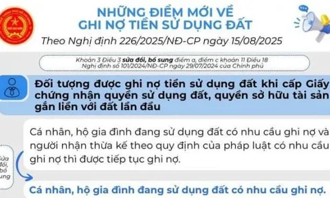Quy định mới về ghi nợ tiền sử dụng đất