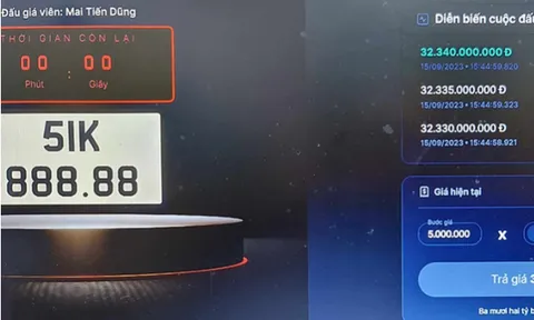 Đấu giá lại biển số 51K-888.88 từng được trả hơn 32 tỷ đồng trong tháng 10