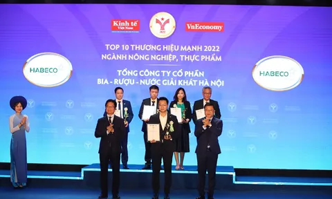 Habeco được vinh doanh Top 10 thương hiệu mạnh ngành Nông nghiệp, thực phẩm 2022