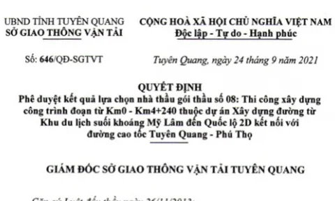 Công ty Thành Hưng liên tiếp trúng thầu tại Sở GTVT tỉnh Tuyên Quang