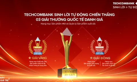 Sản phẩm Techcombank sinh lời tự động giành giải vàng Stevie Awards