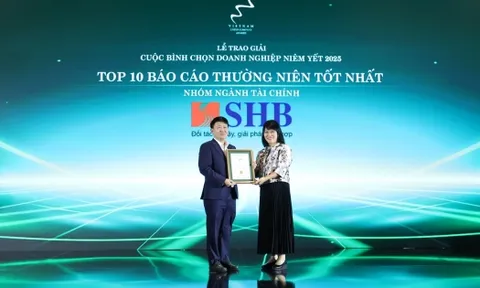 Lần thứ 5, SHB được vinh danh trong TOP 10 doanh nghiệp có Báo cáo thường niên tốt nhất