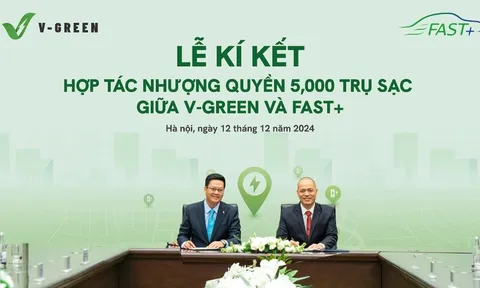 V-GREEN hợp tác Fast+ triển khai 5.000 trụ sạc đến hết năm 2025